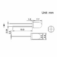 5MM Red Diffused Lens LED Diode – Pack of 50 PHI1001530 Phipps Electronics 2