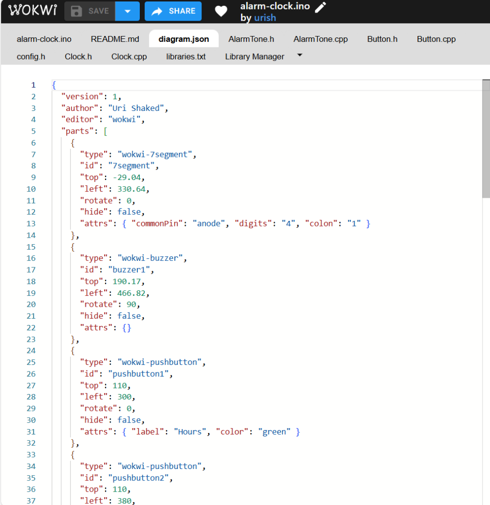 WOKWI diagram.json